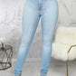 Adeline - Casual high waist elastic jeans