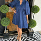 TAVIA | RUFFLE NECK MINI DRESS