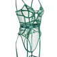 Women's Green Lace Bodysuit with Underwire