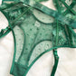 Women's Green Lace Bodysuit with Underwire