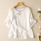 Sudeepa | Embroidered Short Sleeve Loose Blouse