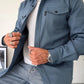Men's Long-Sleeve Shirt with Pockets Classic Utility for Everyday Wear