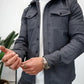Men's Long-Sleeve Shirt with Pockets Classic Utility for Everyday Wear
