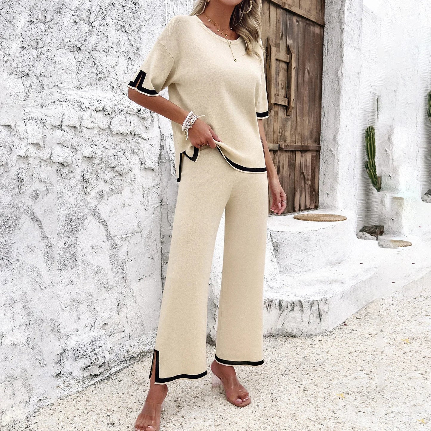 Toni - casual knitted set [top + pants]