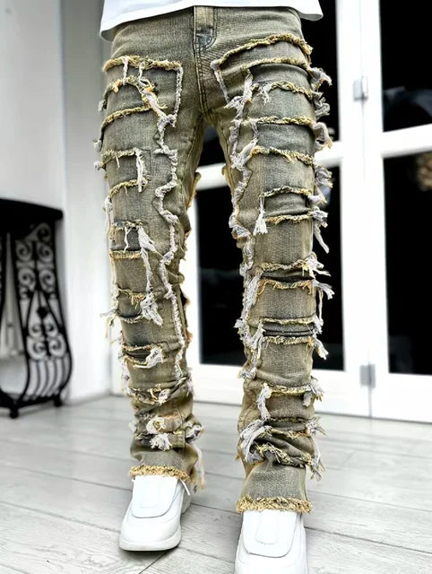 Gavin - Vintage Stacked Jeans for Men