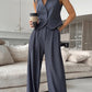 Elegant Sleeveless Blazer Set for Women