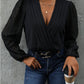 Ayeshi | V-Neck Casual Pleated Bodysuit Top - Chic & Comfortable