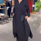 Vina - Casual solid colored dresses with V-neck and long sleeves