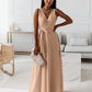 Gretchen - Ladies Single Color V-Neck Long Dress