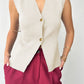 Gaby | Sleeveless Button Top