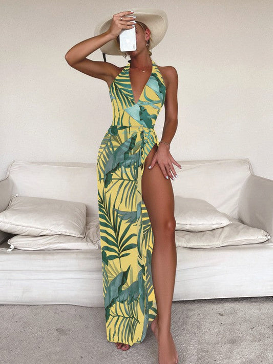 Emylda - Sexy one piece bikini and swimwear with long skirt
