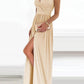 Clarisse - Elegant one shoulder dress with sexy high cut slit
