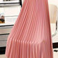 Satin Pleated High-Waist Skirt