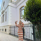Eva - Knitted Striped Backless Maxi Dress