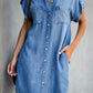 Elikah - Midi dress in plain denim