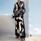 Mira - Elegant trendy printed long sleeve and pant set