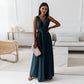 Gretchen - Ladies Single Color V-Neck Long Dress