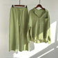 Andrada - High Waist Cotton Linen Shirt and Pants