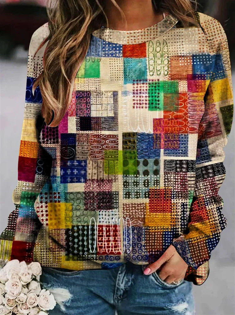 Alysa - Sweater made of printed wool