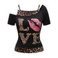 Trendy Women's Off-Shoulder Shirt with Leopard Print – Zaria