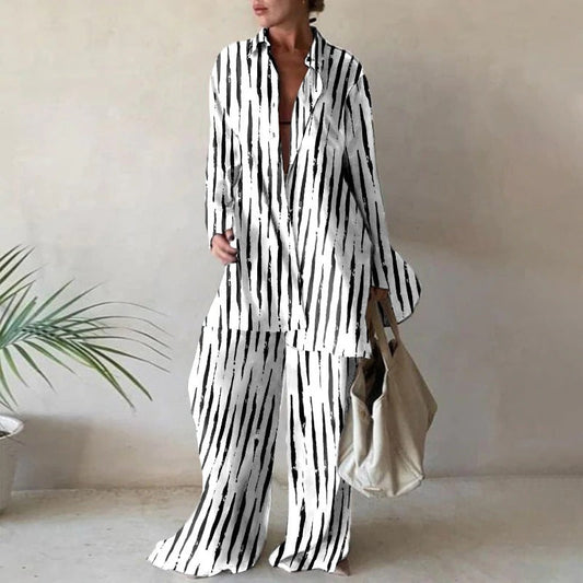 Jamie - Set of loose blouses with long sleeves and matching wide trousers