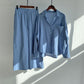 Andrada - High Waist Cotton Linen Shirt and Pants