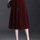 Satin Pleated High-Waist Skirt