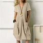 Helena - Plain dress with loose round neck and short sleeves