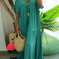Gertrude - Long swing dress with V-neckline