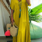 Gertrude - Long swing dress with V-neckline