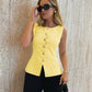 Gaby | Sleeveless Button Top