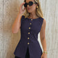 Gaby | Sleeveless Button Top