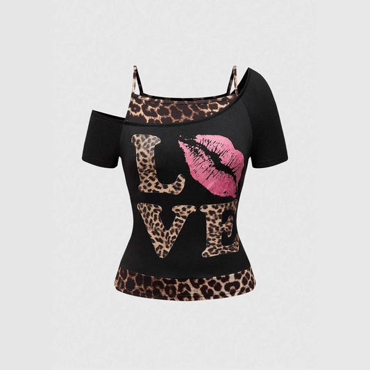 Trendy Women's Off-Shoulder Shirt with Leopard Print – Zaria