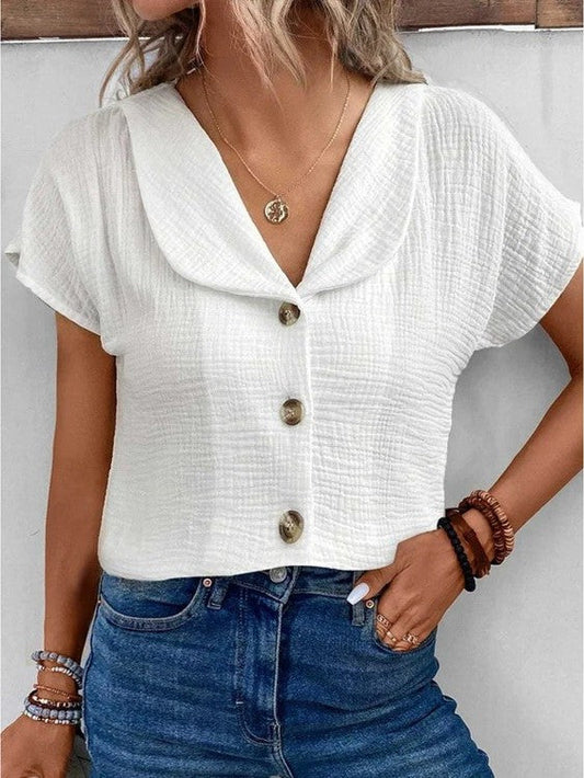 Alexandra - Buttoned Collar Top