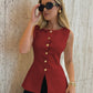 Gaby | Sleeveless Button Top