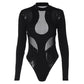 Trendy women's bodysuit with cut-outs and mesh inserts – Nayeli