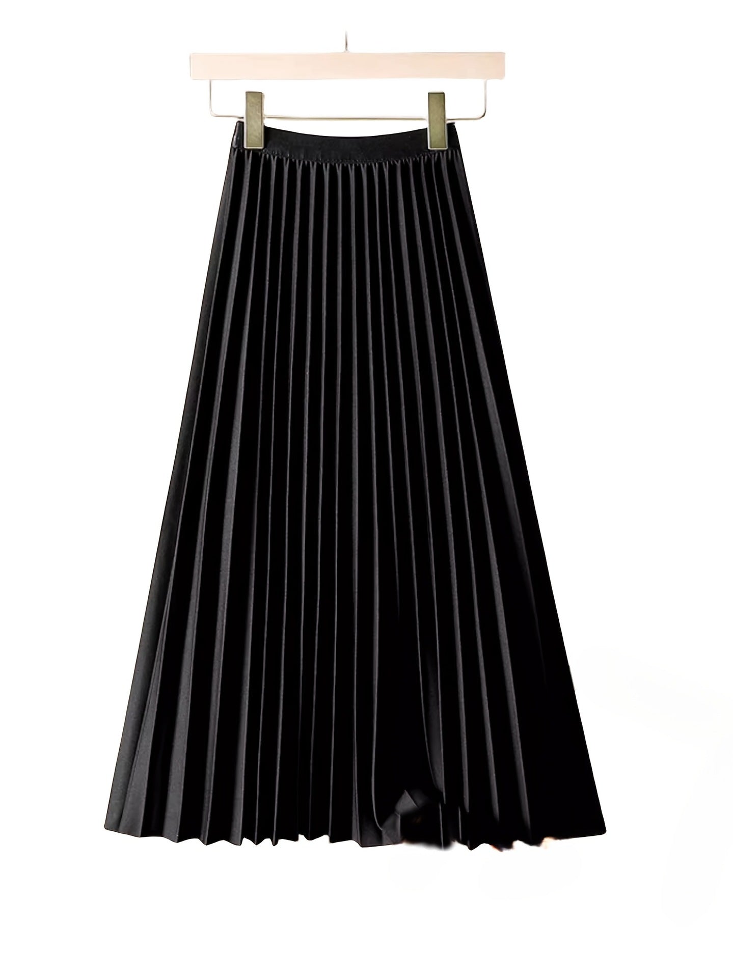 Satin Pleated High-Waist Skirt