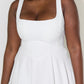 Women's Sleeveless Midi Dress with Square Neckline for Summer