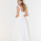 Women's Sleeveless Midi Dress with Square Neckline for Summer