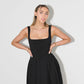 Women's Sleeveless Midi Dress with Square Neckline for Summer