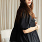 Kaye | Women's Puff-Sleeve Peplum Bow Top - Feminine & Elegant