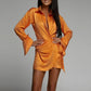 Mary - Elegant long sleeve lace shirt dress for women