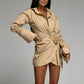 Mary - Elegant long sleeve lace shirt dress for women