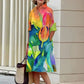 Jandy - Elegant dress with crinkled floral pattern
