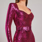 Sequin Jumpsuit with Corset Detail and Flared Legs