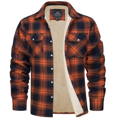 Checked jacket with fleece lining - Evans