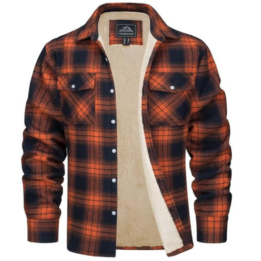 Checked jacket with fleece lining - Evans