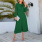 Anita - Luxurious, monochrome A-line evening dress with a round neckline