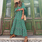 Women's Boho Dress – Breezy Floral Dress with Wide Fit and 3/4 Sleeves