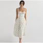 Gretchen - Lace-Up Corset Midi Dress